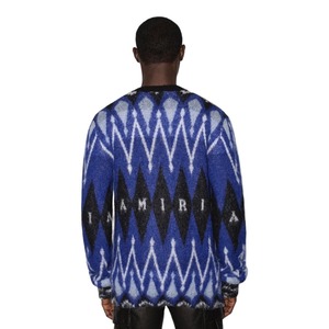 【AMIRI】ARGYLE MOHAIR CARDIGAN(BLUE)