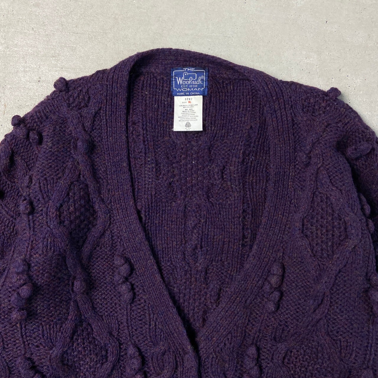 80年代 Woolrich WOMAN ウールニットカーディガン レディース2XL相当 