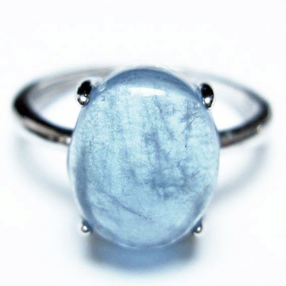アクアマリン リング 指輪 フリーサイズ 16号 一点物 [M便 1/20] 115-6422
