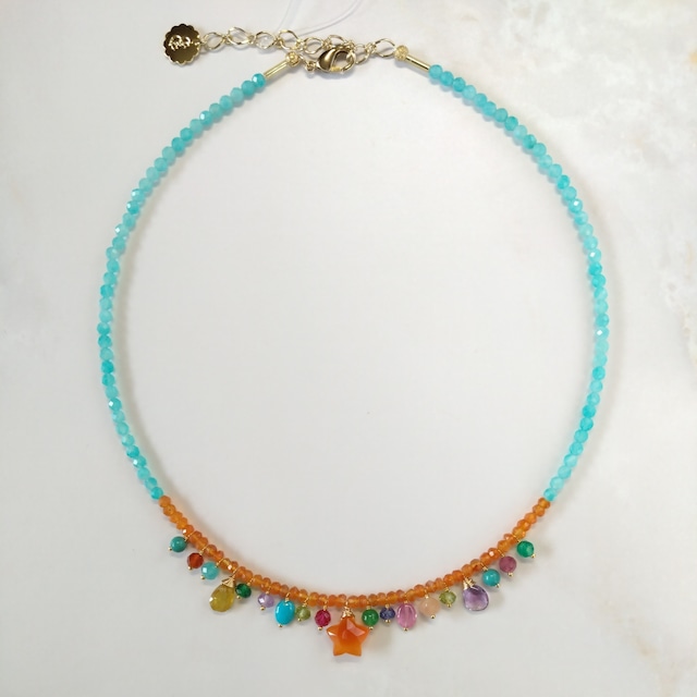 mini dorp colorful necklace/blue 054