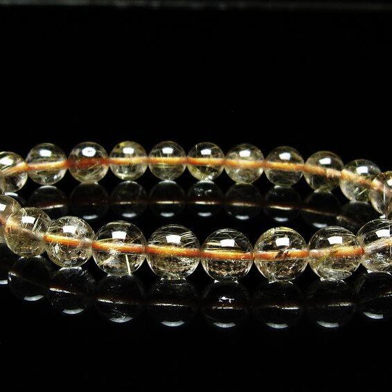 ルチルクォーツ ブレスレット 8mm タイチンルチルクォーツ タイチンルチル 一点物 メール便可 [M便 1/10] 111-48958