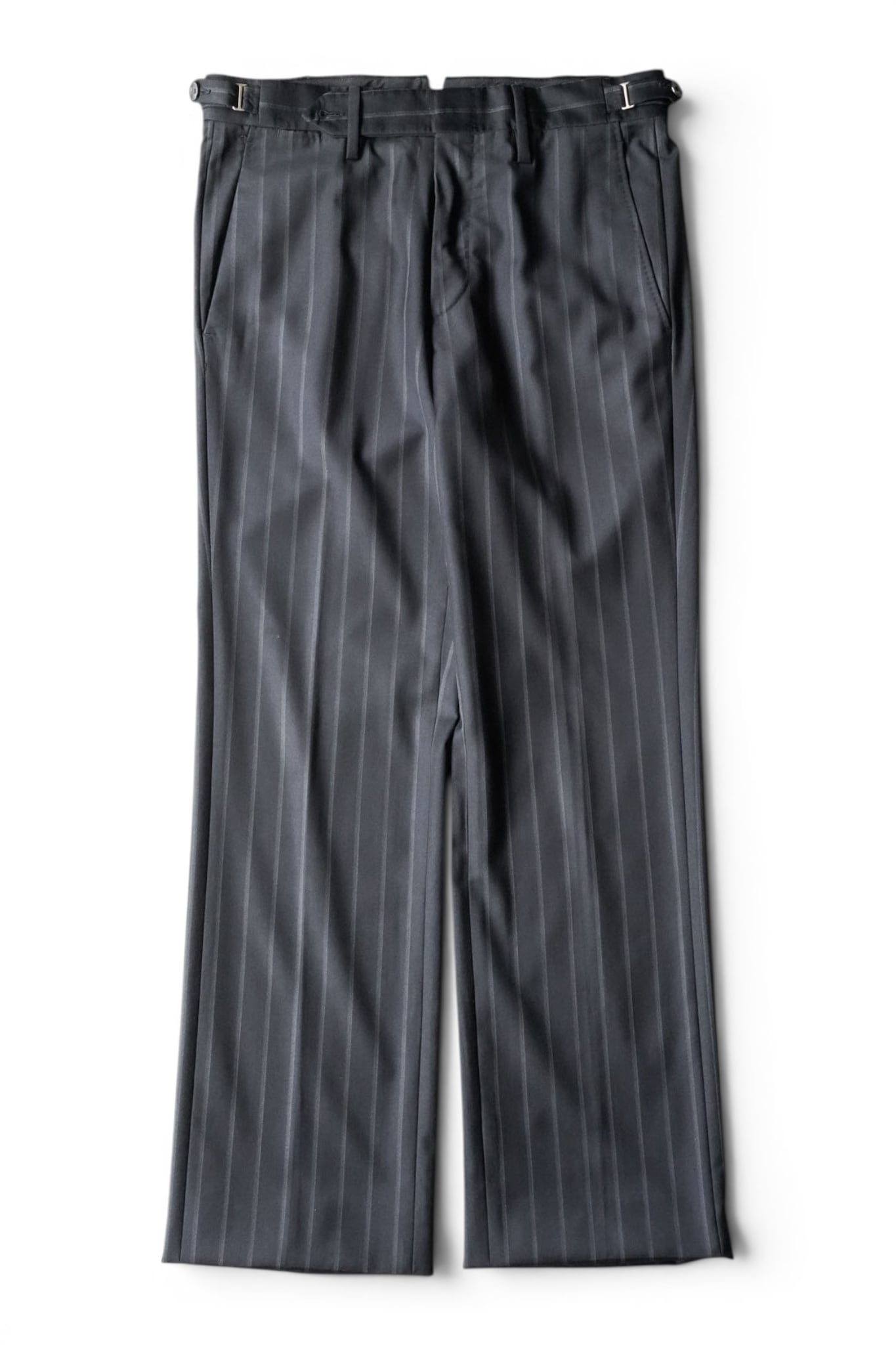 01SS “GUCCI” Stripe Pattern Wool Cashmere Side-Adjuster Slacks