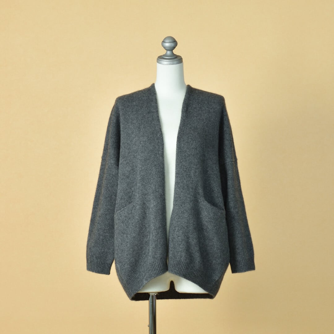 evam eva エヴァムエヴァ ウールフォックスショートローブ・チャコール