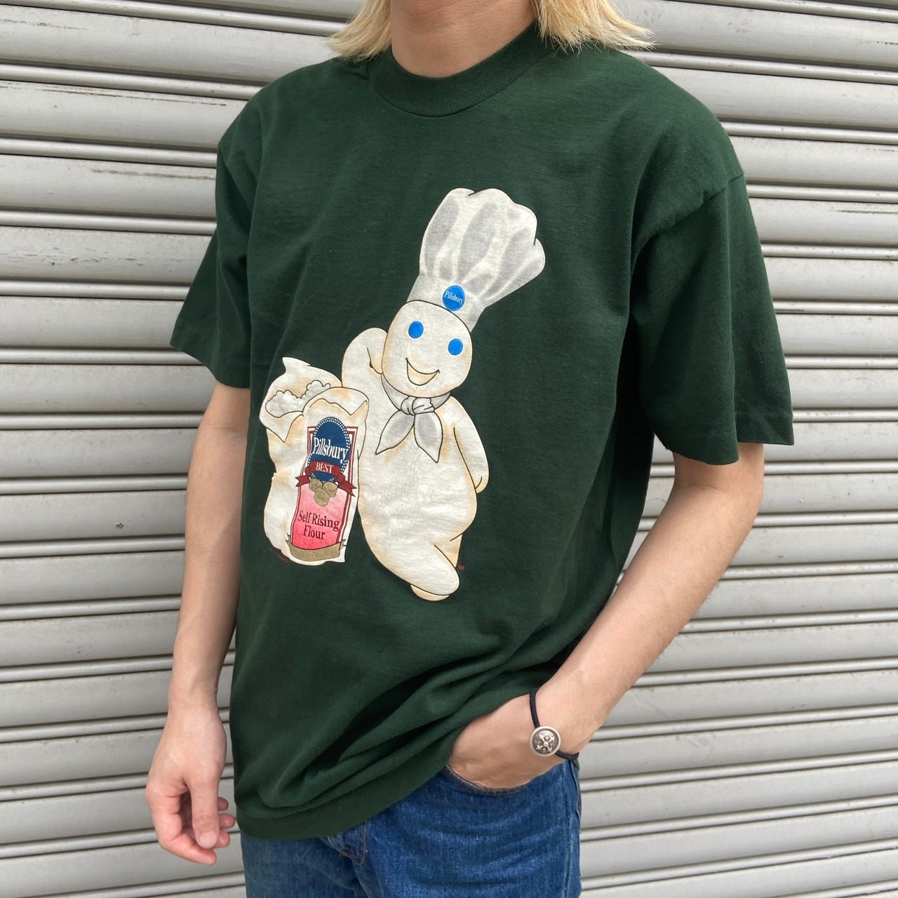 90s USA製 ドゥーボーイ キャラクターTシャツ プリントT グリーン M