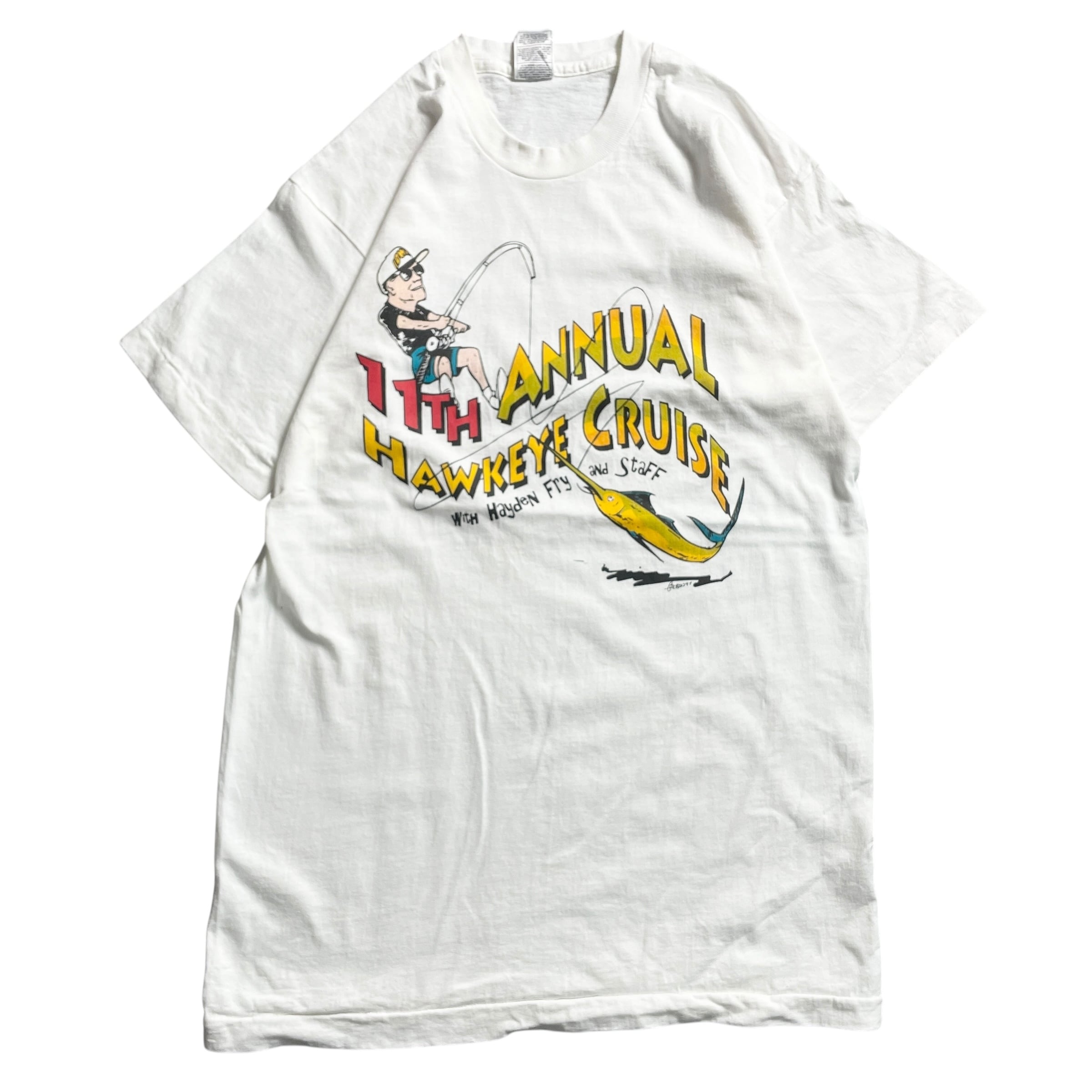 90s USA製 釣り人 おもしろプリント vintage T-shirt