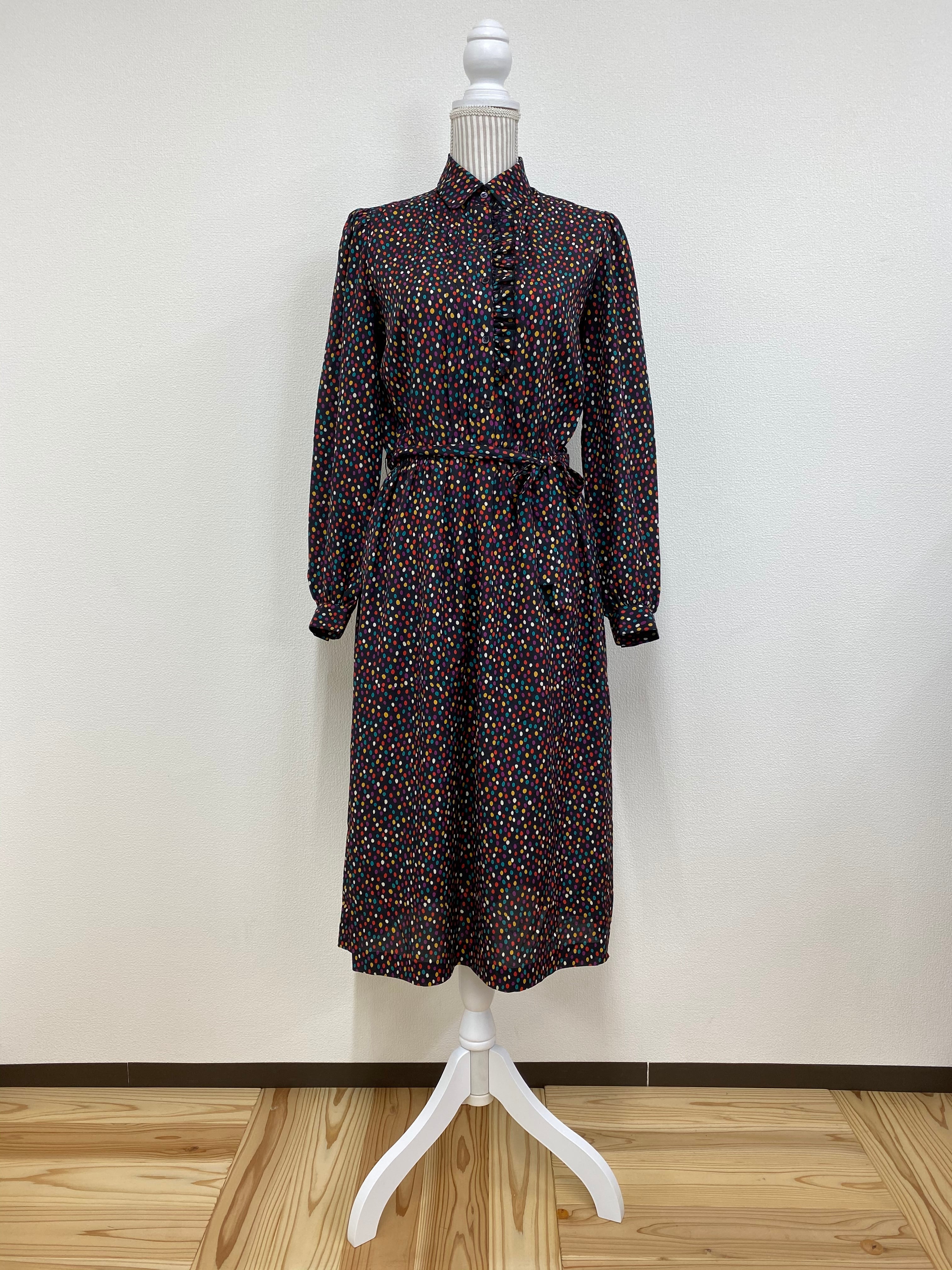 【silksensible】mulch dots shirt dress