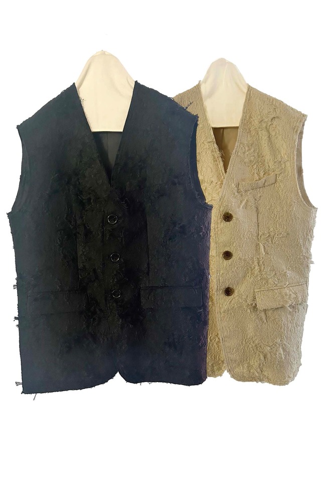 okiraku<cut jacquard sleeveless jacket>