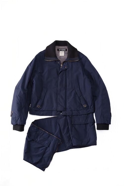 [c.2003-2005] "GF FERRÉ" 2-way Modular Technical Cotton Bomber Coat (Made in Italy)