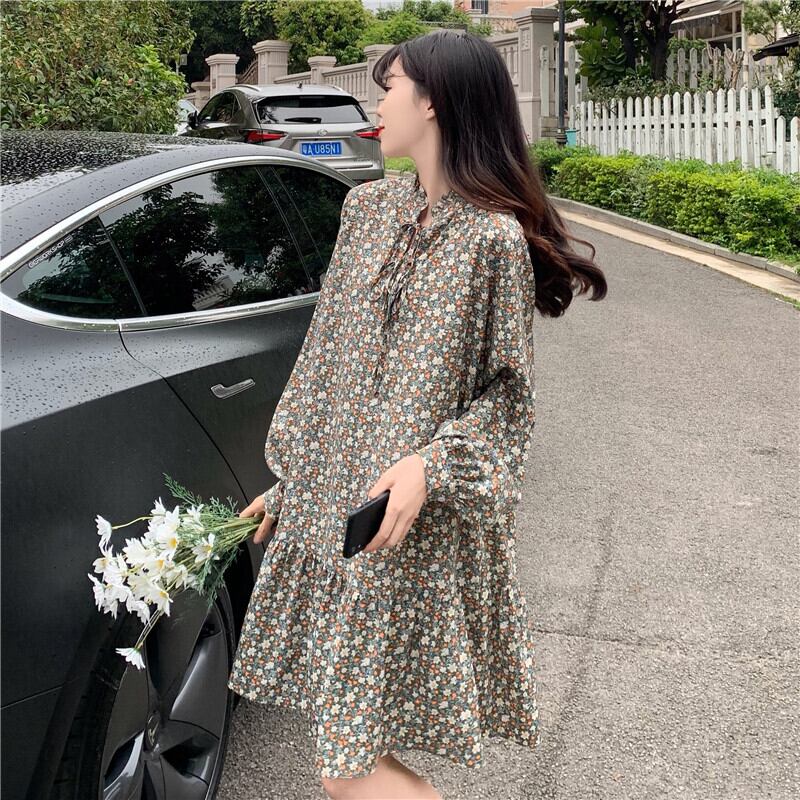 送料無料】ゆるカワ♡ 花柄薄手ワンピース 大学生 高校生 デート 女子  