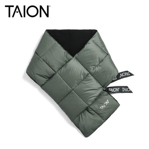 TAION タイオン ベーシック ダウンマフラー TAION-201A 800FP ダウン95% パッカブル ユニセックス 軽量 防寒 ダークセージグリーン