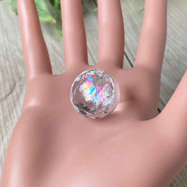 幸福に導く七色の虹/アイリスクォーツスフィア 22ミリ/パワーストーンブレスレット