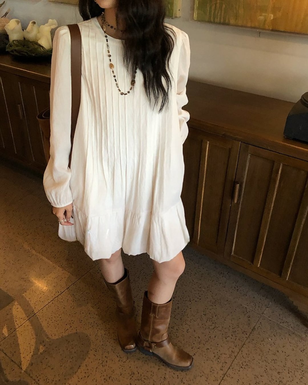 バルーンフレアヘムワンピース S25091