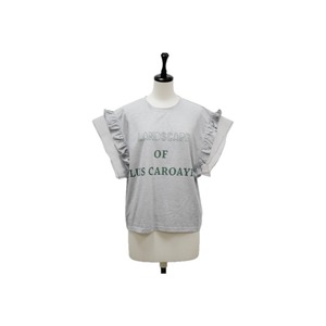 Sheer frill logo T-shirt