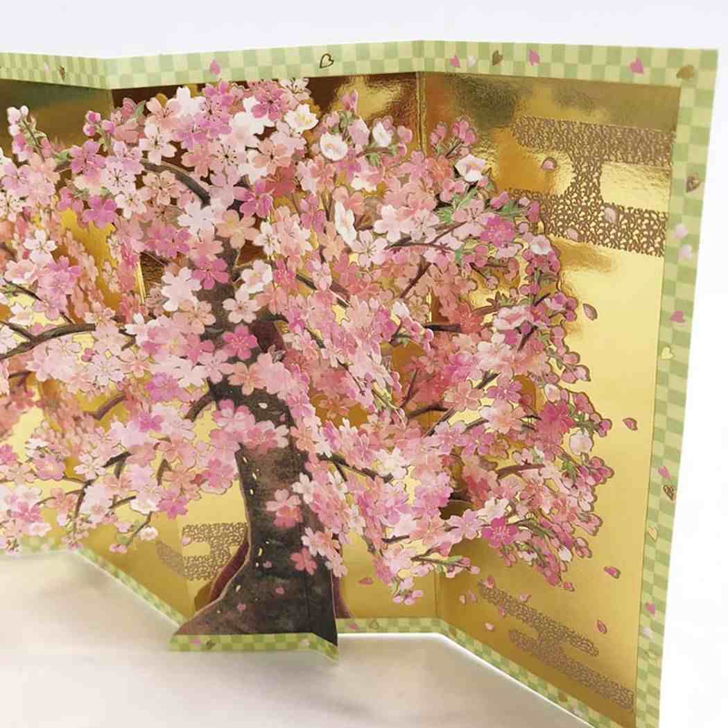 サンリオ 桜カード ネコと桜の木