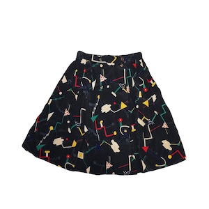 80's vintage. fendi365 printed silk skirt