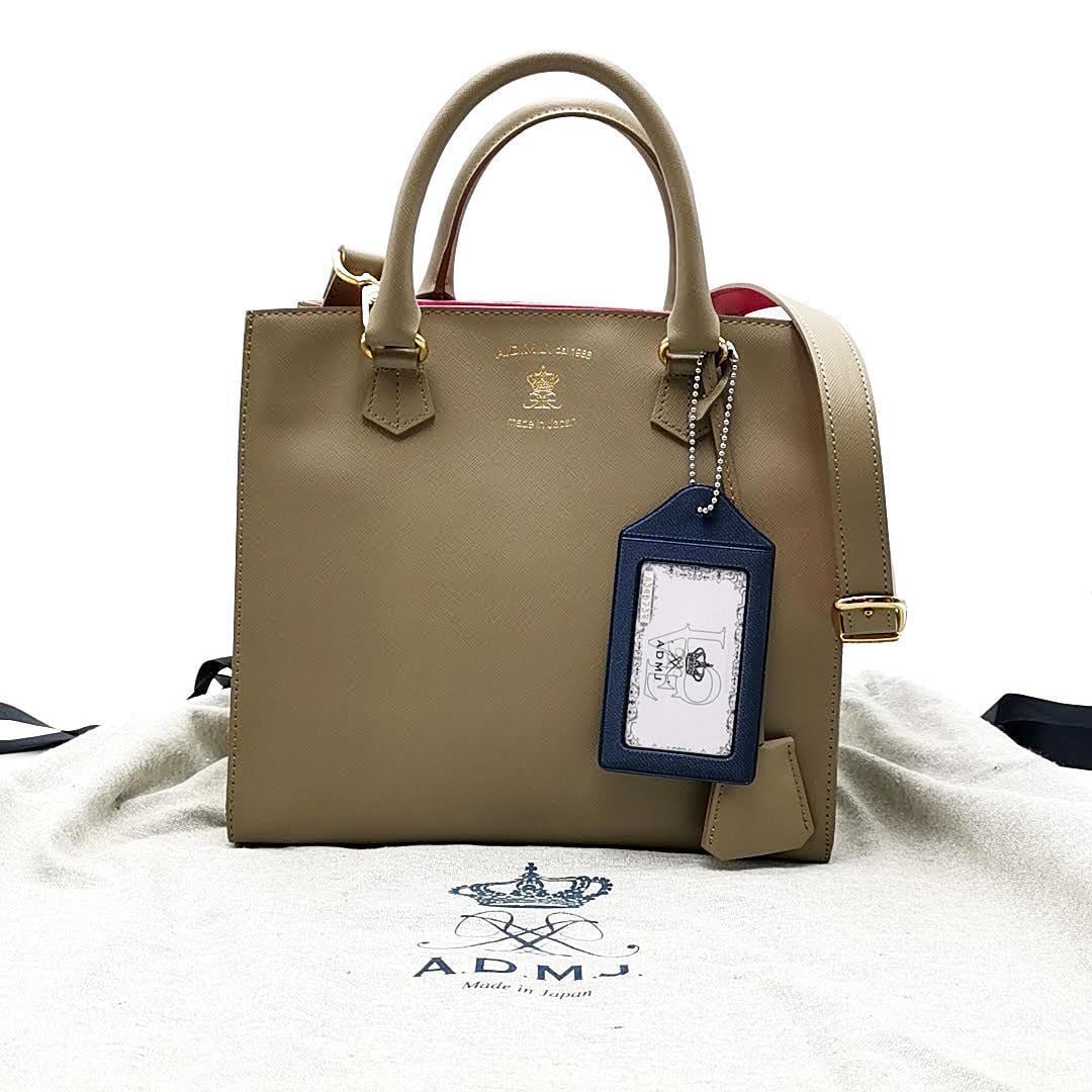 ◆美品◆ ADMJ アクセソワ ハンドバッグ 鞄 キャンバス レザー