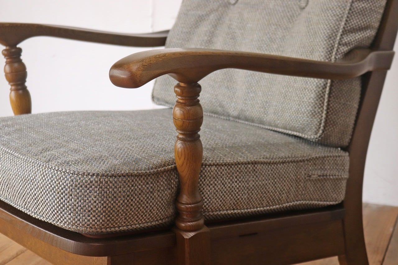 飛騨産業 キツツキ 穂高 オーク材 アーム 1Pソファ 1人掛け ラウンジ