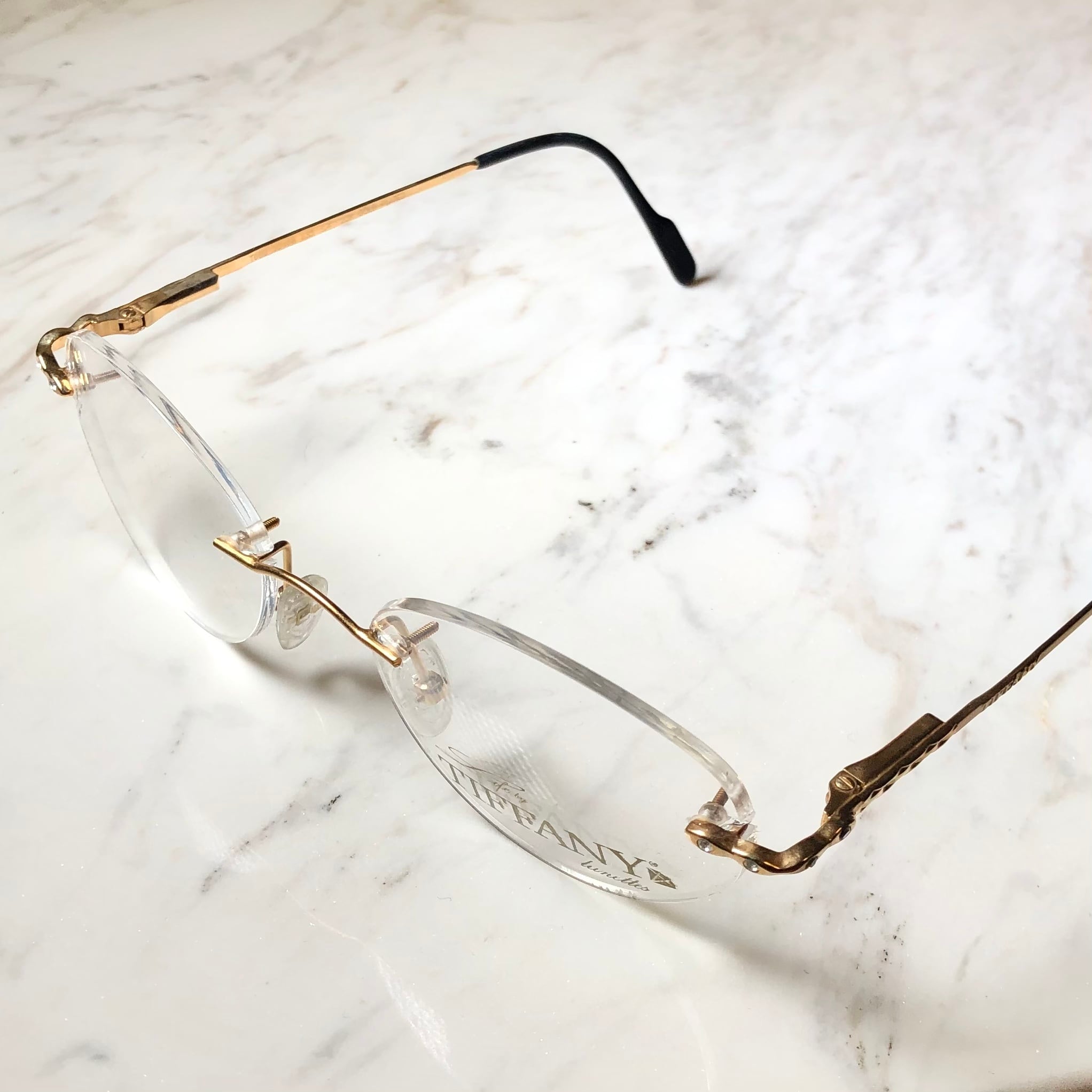 vintage TIFFANY LUNETTES 23k gold plated glasses  