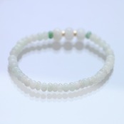 ポイントの緑がアクセントに！ K14 ice G pumpkin ブレスレット A貨翡翠 jd_br1113