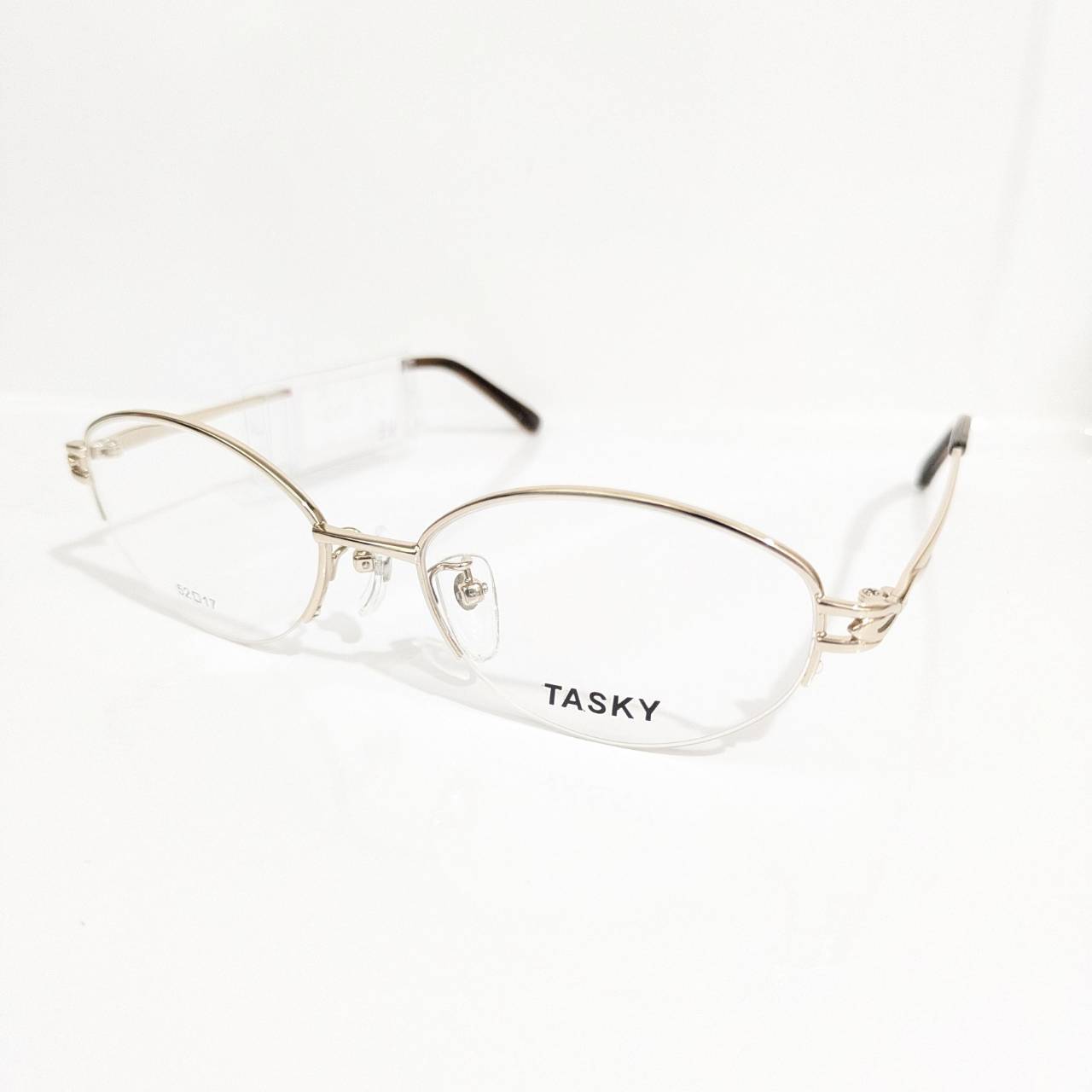 【TASKY】オーバルナイロールフレーム ゴールド
