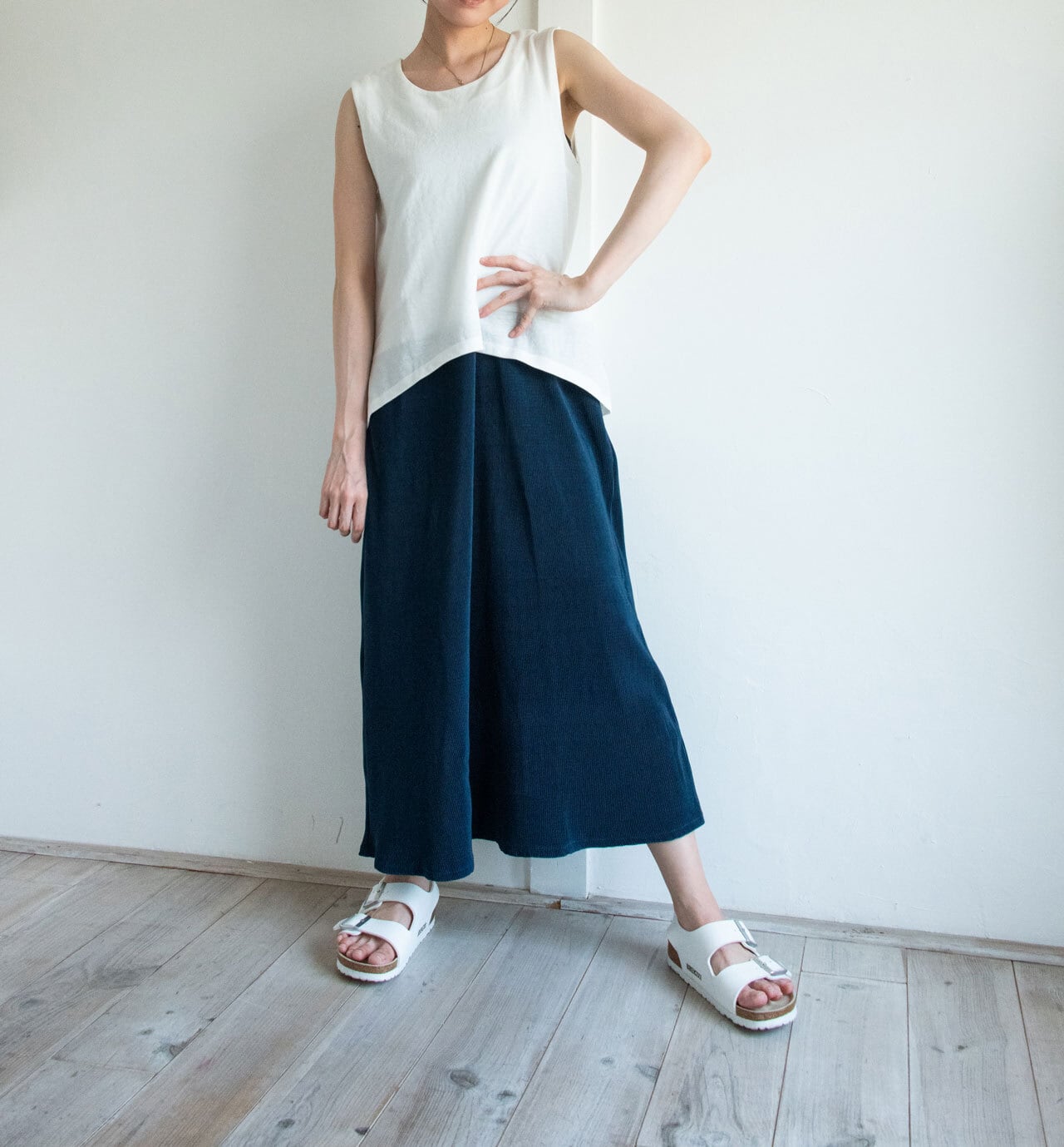 ジャージープリーツレイヤードOP_OWH