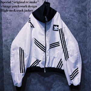 【doppio】Special “original re:make” vintage patch work design High-neck track jacket