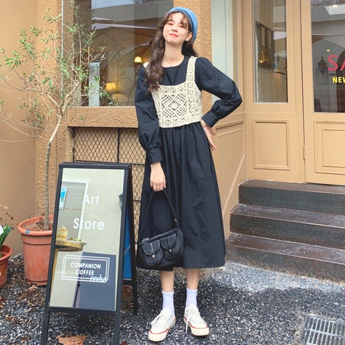✞ スタンダードソリッド カラースリーブショートニット ロング レトロ ソリッドカラー ✞ゴスロリ SM ミリ 甘ロリ クラロリ 和ロリ エレガント 黒ロリ 姫ロリ 華ロリ BB-BB99170230078