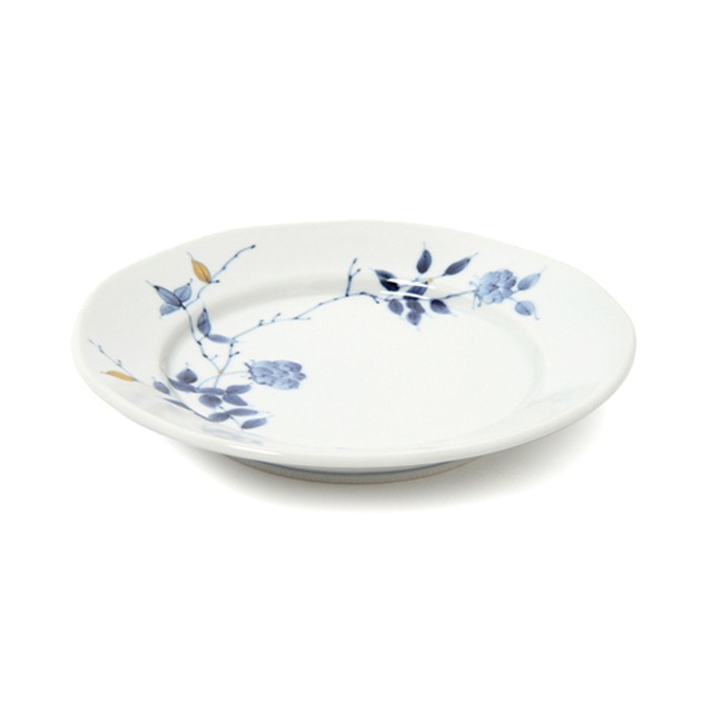 金彩ばら絵段付5.5寸丸皿