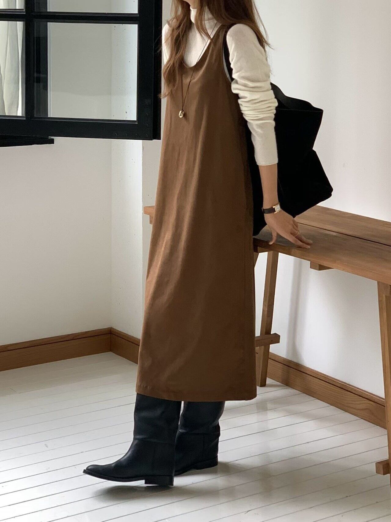 (予約) verveine / Nomad suede sleeveless dress / 2color