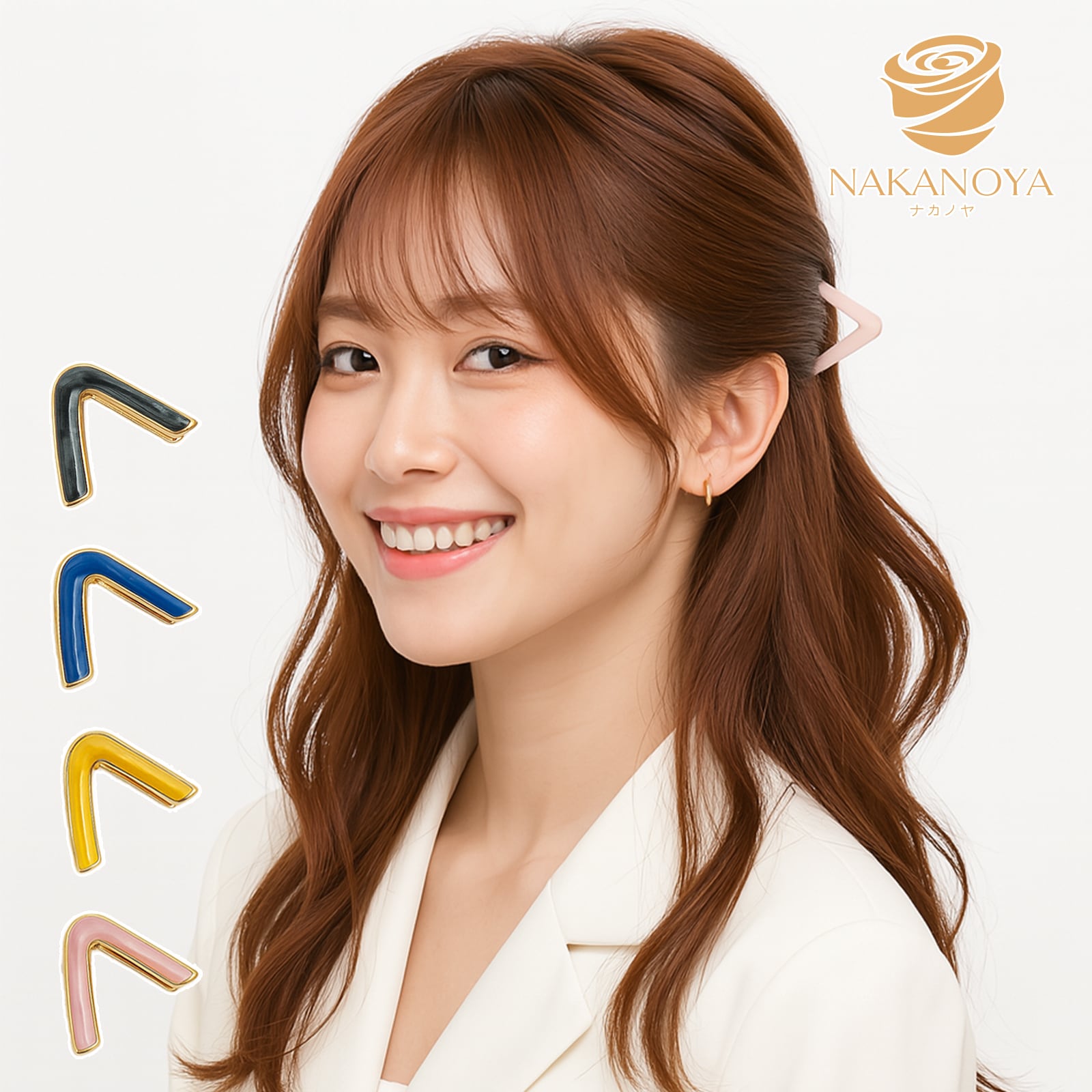 限一点♡❤︎バンズクリップ223ビジューフラワーかまぼこ型ヘアバンス