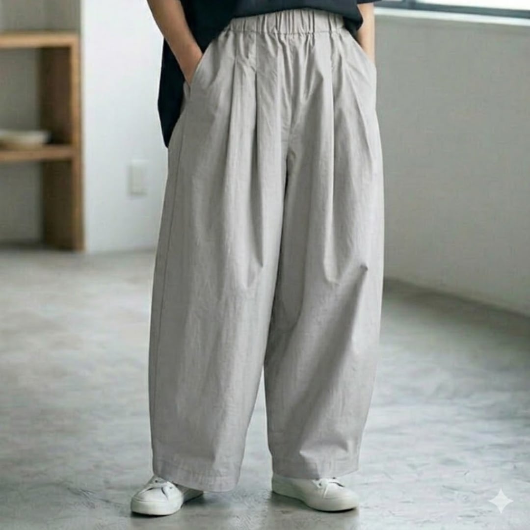 sasanqua by trees サザンカバイツリーズ slow pant スローパンツ・ライトグレイ【送料無料】