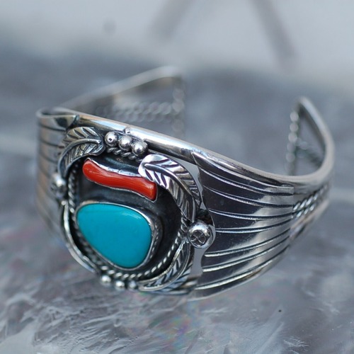 [K3844] Vintage 1930s オールド インディアンジュエリー カフ カフブレスレット