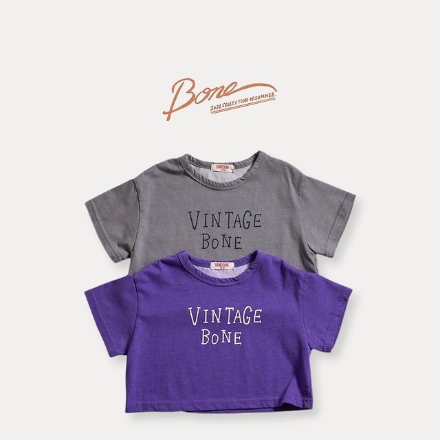 【取寄】boneoune｜vintage crop tee｜ヴィンテージクロップドT｜XS-JL｜kids&jr｜26 summer