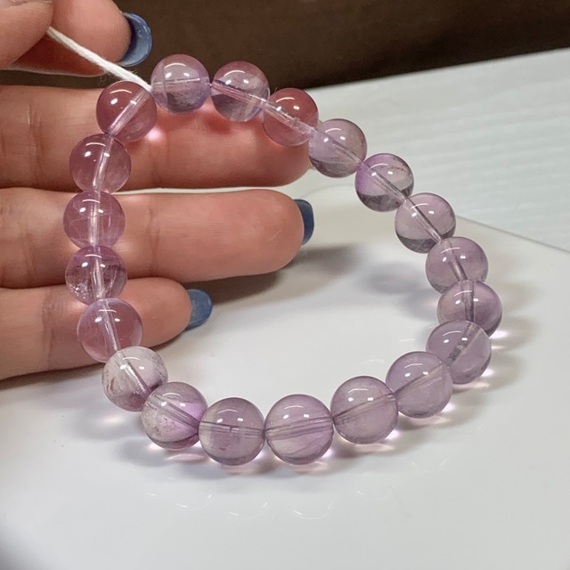 4.レアカラー☆ライトカラーパープルフローライト ブレスレット