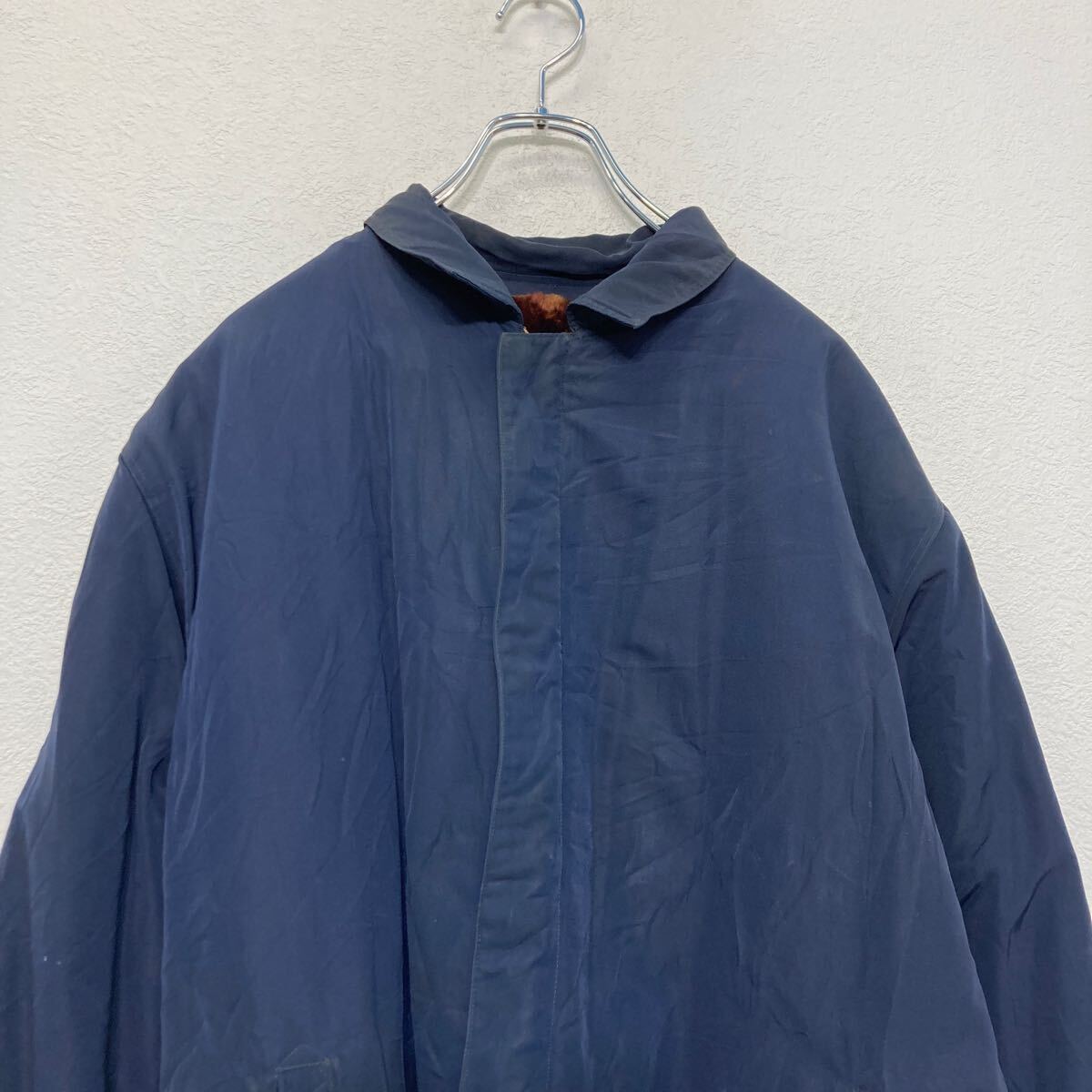 ジップアップ ジャケット L~ ネイビー 冬用 極暖 ファー 厚手 古着卸