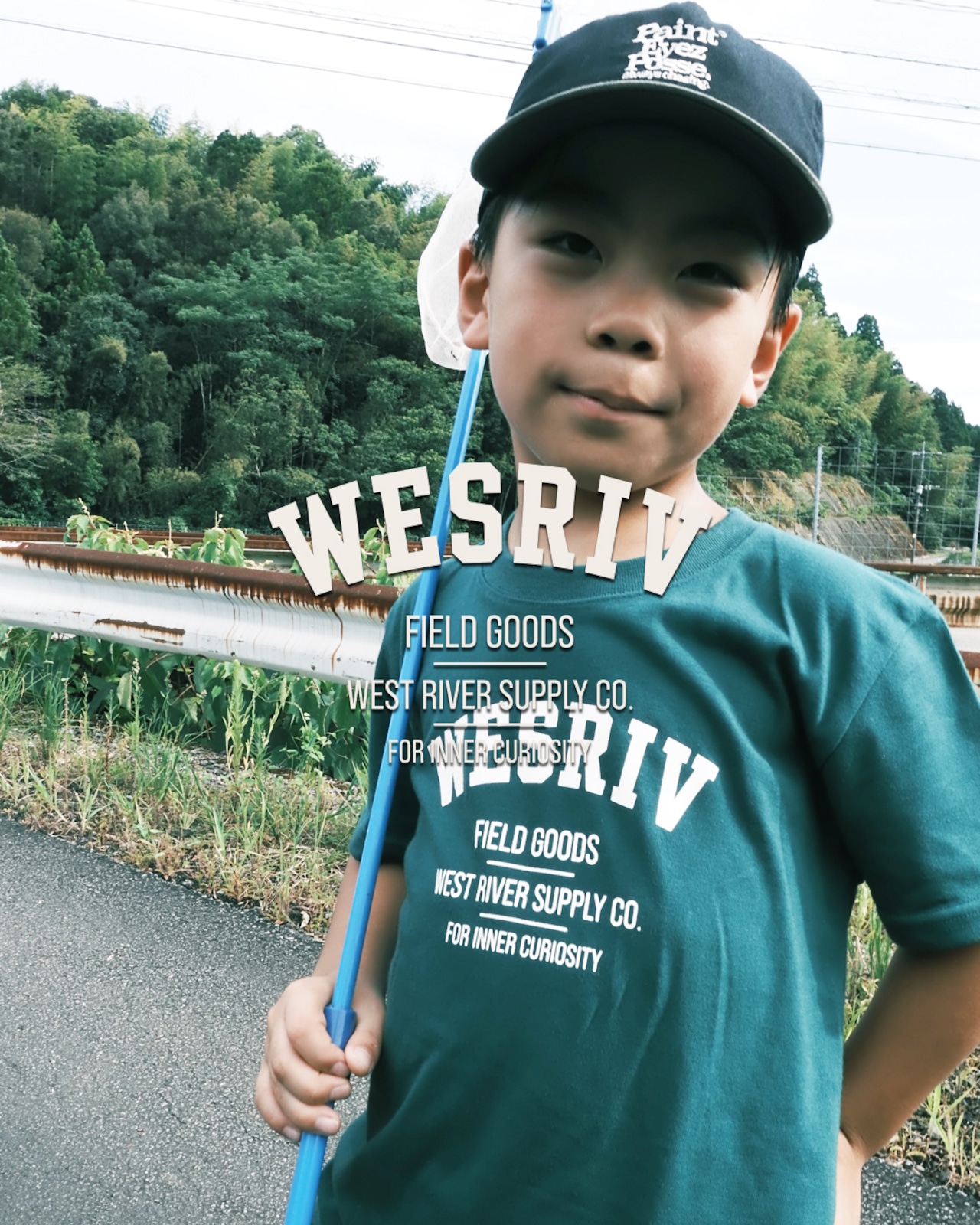 WESRIV FIELD GOODS TEE / GREEN — KIDS