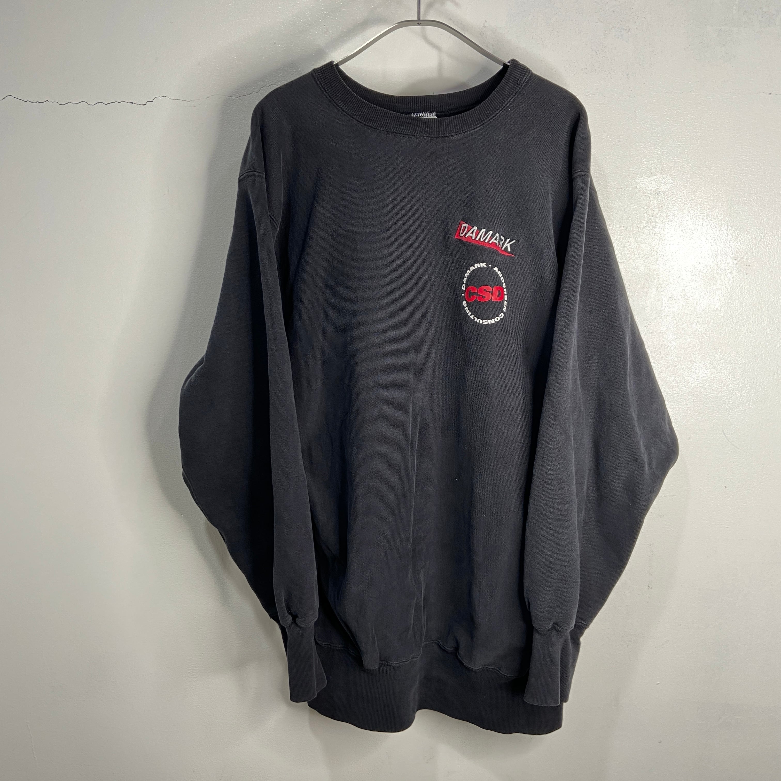 送料無料』90sUSA製 Champion リバースウィーブ 黒 XXL 刺繍タグ レア