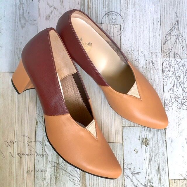 『色組み合わせ追加』Vゴムポインテッドパンプス