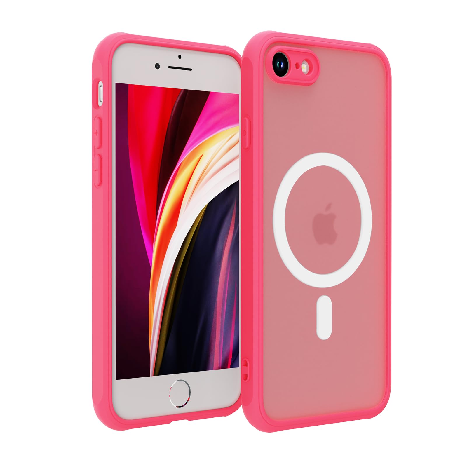 EUMADOVE iPhone SE 用 ケース 第3世代 第2世代 iPhone 8/7 ケース Magsafe対応 半透明 米軍MIL規格