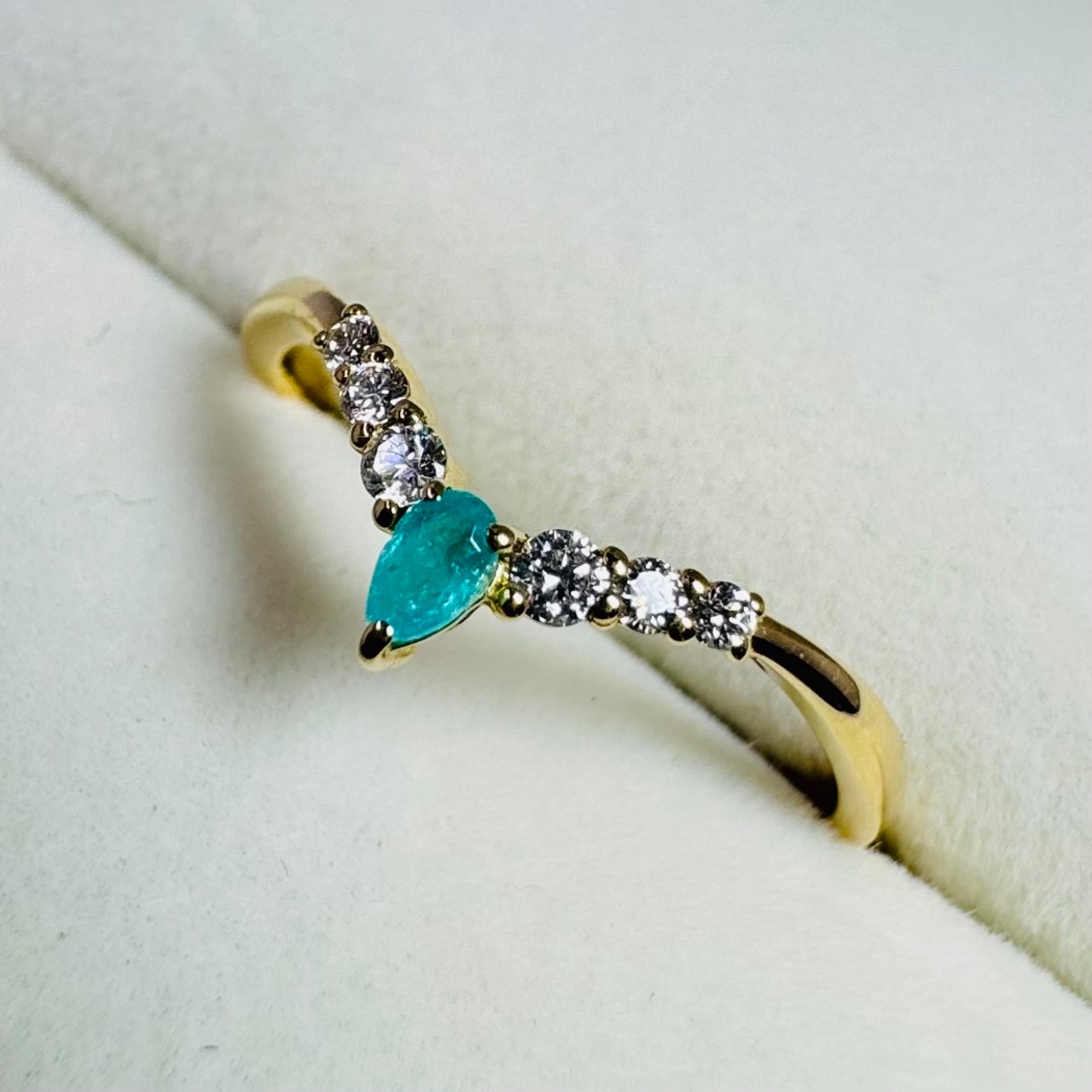 K18YG/リング/パライバトルマリン0.062ct/ダイヤ0.08ct | Gem.Romantics