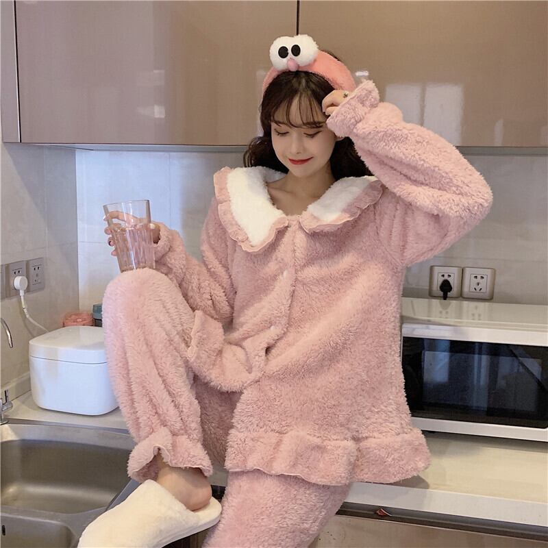 もこもこパジャマ セット ルームウェア フリース パジャマ ツーピース 長袖 ロングパンツ ガーリー 大人可愛い 韓国ファッション Luluca 韓国トレンドファッションluluca ルルカ もこもこパジャマ セット ルームウェア フリース パジャマ ツーピース 長袖 ロングパンツ ガーリー 大人可愛い 韓国ファッション Luluca 韓国トレンドファッションluluca ルルカ
