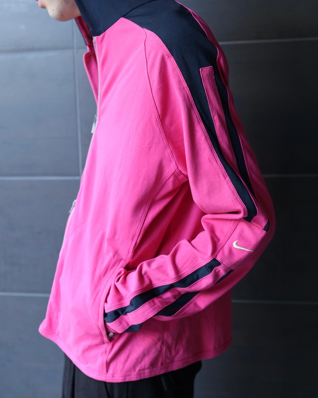 shortlength double zip-up bi-color hoodie