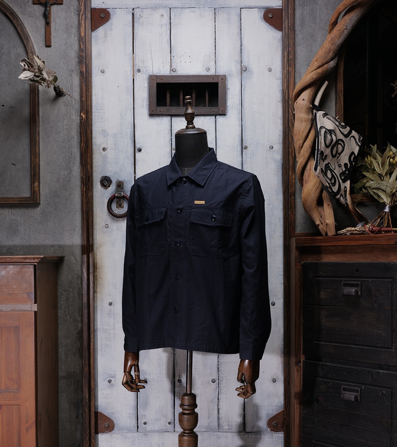 BROWN GREEN BLUES  MILITARY WEATHER SLASH POCKET SHIRTS / ブラウングリーンブルース ミリタリーウェザースラッシュポケットシャツ