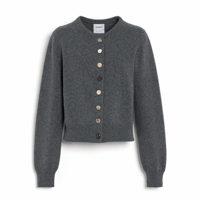BARRIE　MISMATCH BUTTONS CARDIGAN　DERBY GREY
