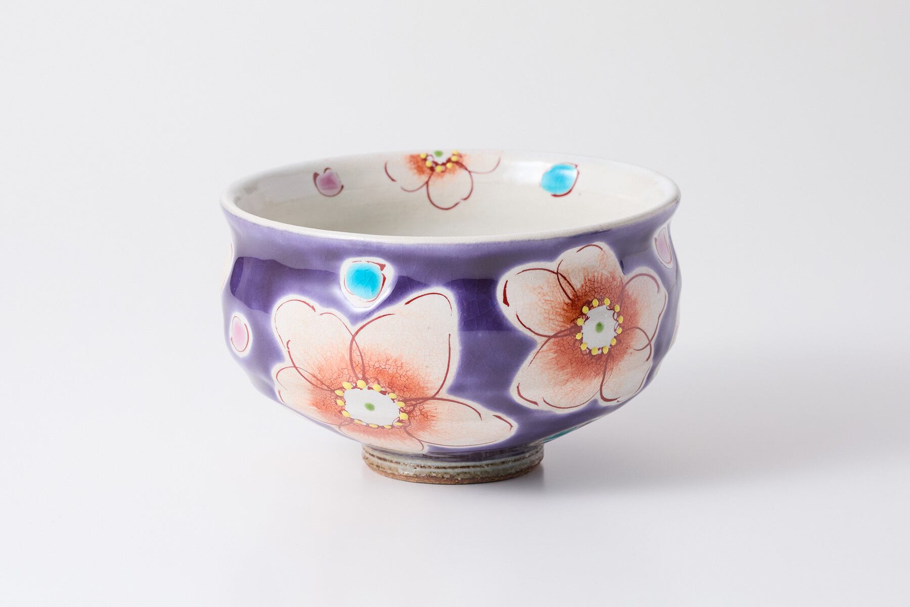抹茶碗 バイオレット花うらら