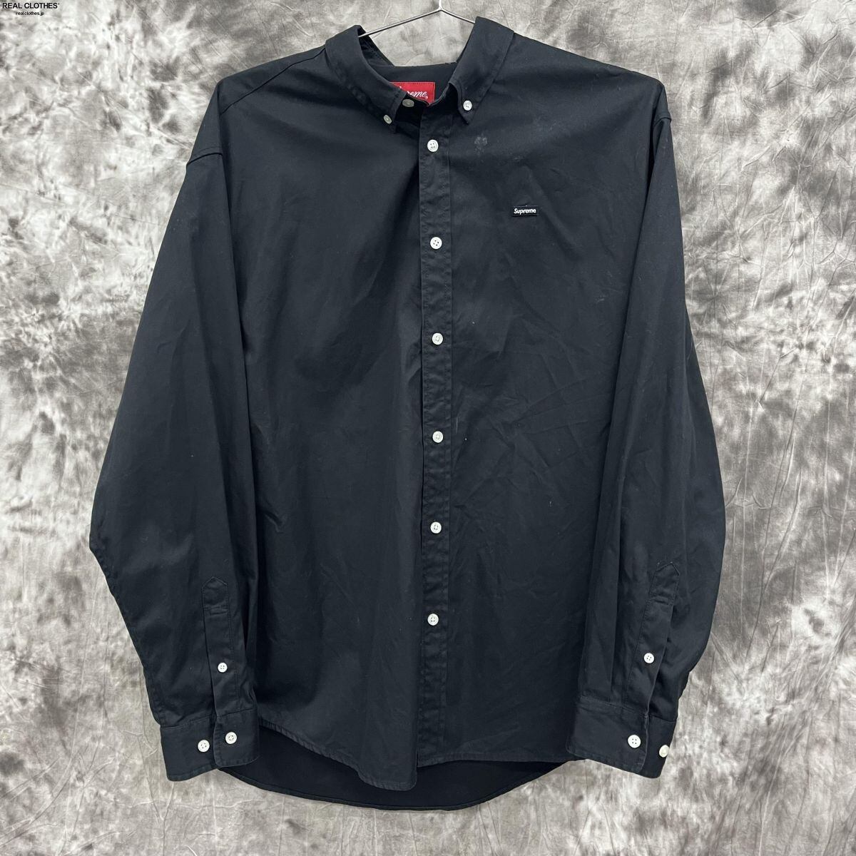 L 黒 Supreme Small Box Twill Shirt Black