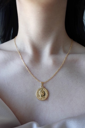 [24KGP] vintage coin necklace