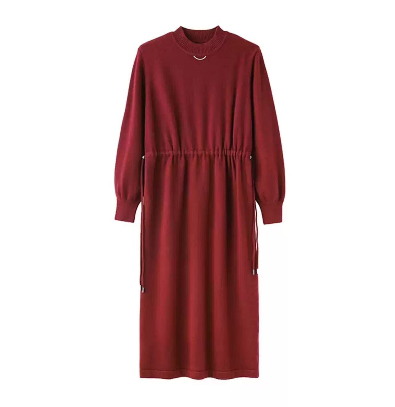 ウエストベルト付きニットワンピース 3color W00714