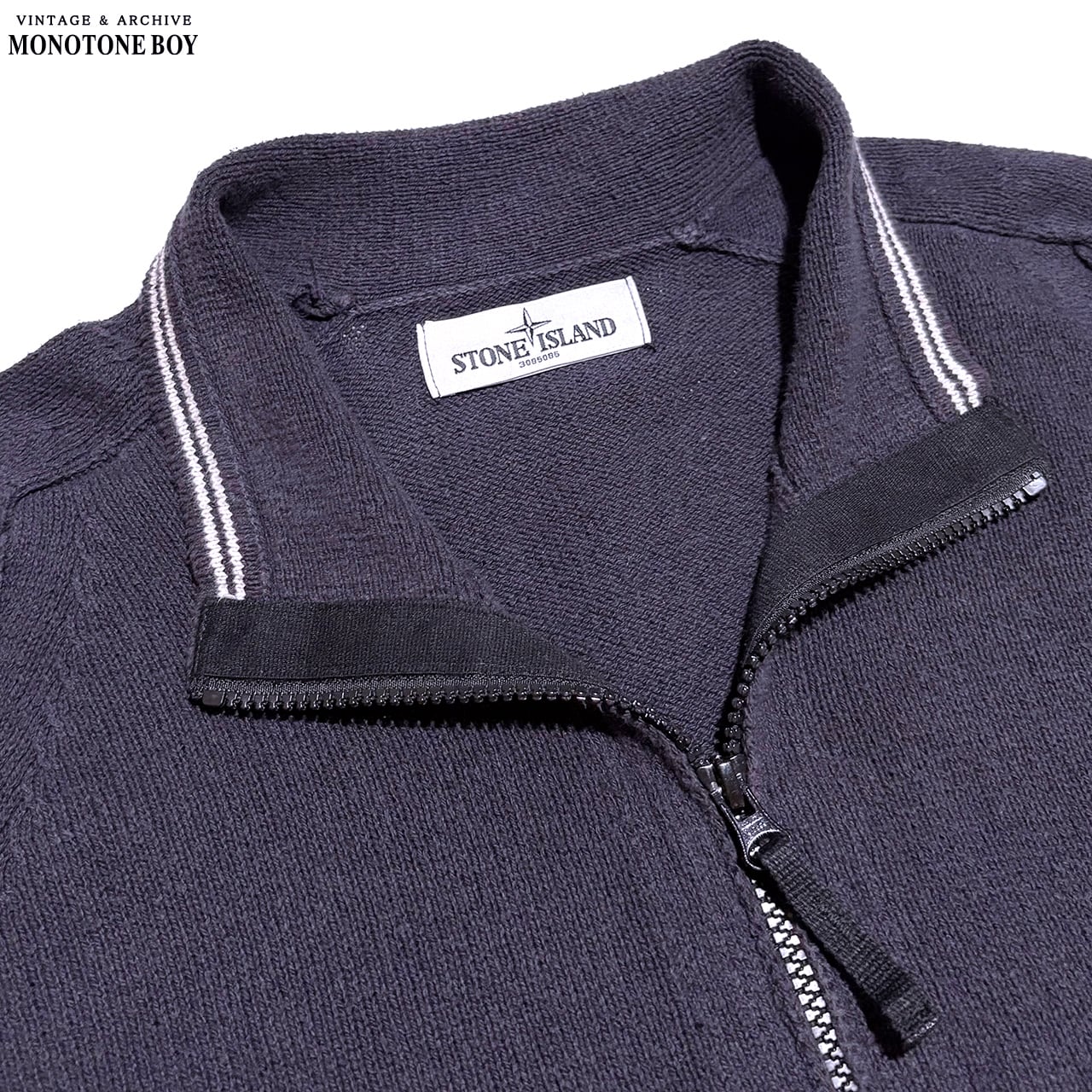 STONE ISLAND 2012SS ZIP UP DRIVERS COTTON KNIT NAVY size L
