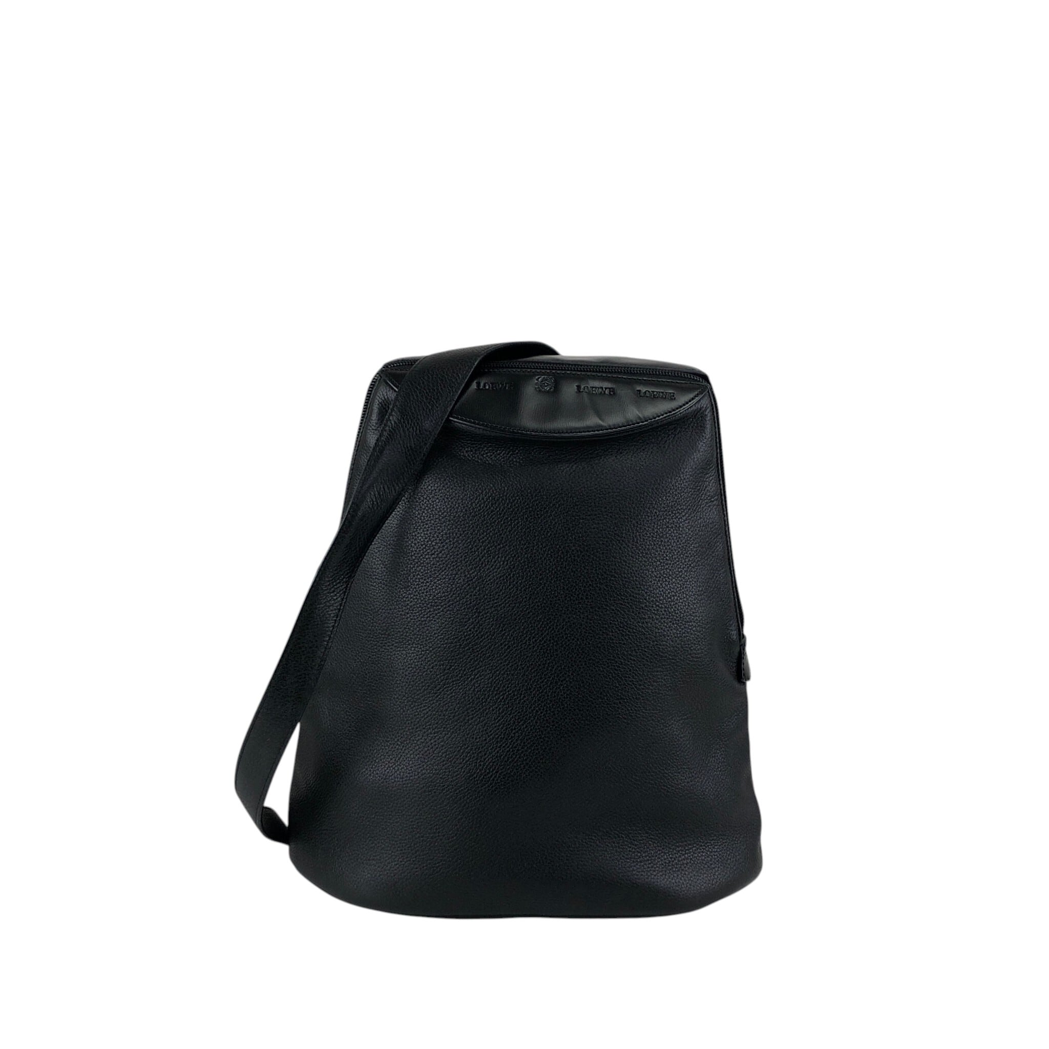 LOEWE ロエベ ショルダーバッグ ブラック アナグラム 型押し レザー